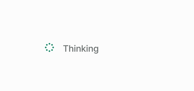 Shows it’s thinking: A live line names each step as it works, then folds into a summary.