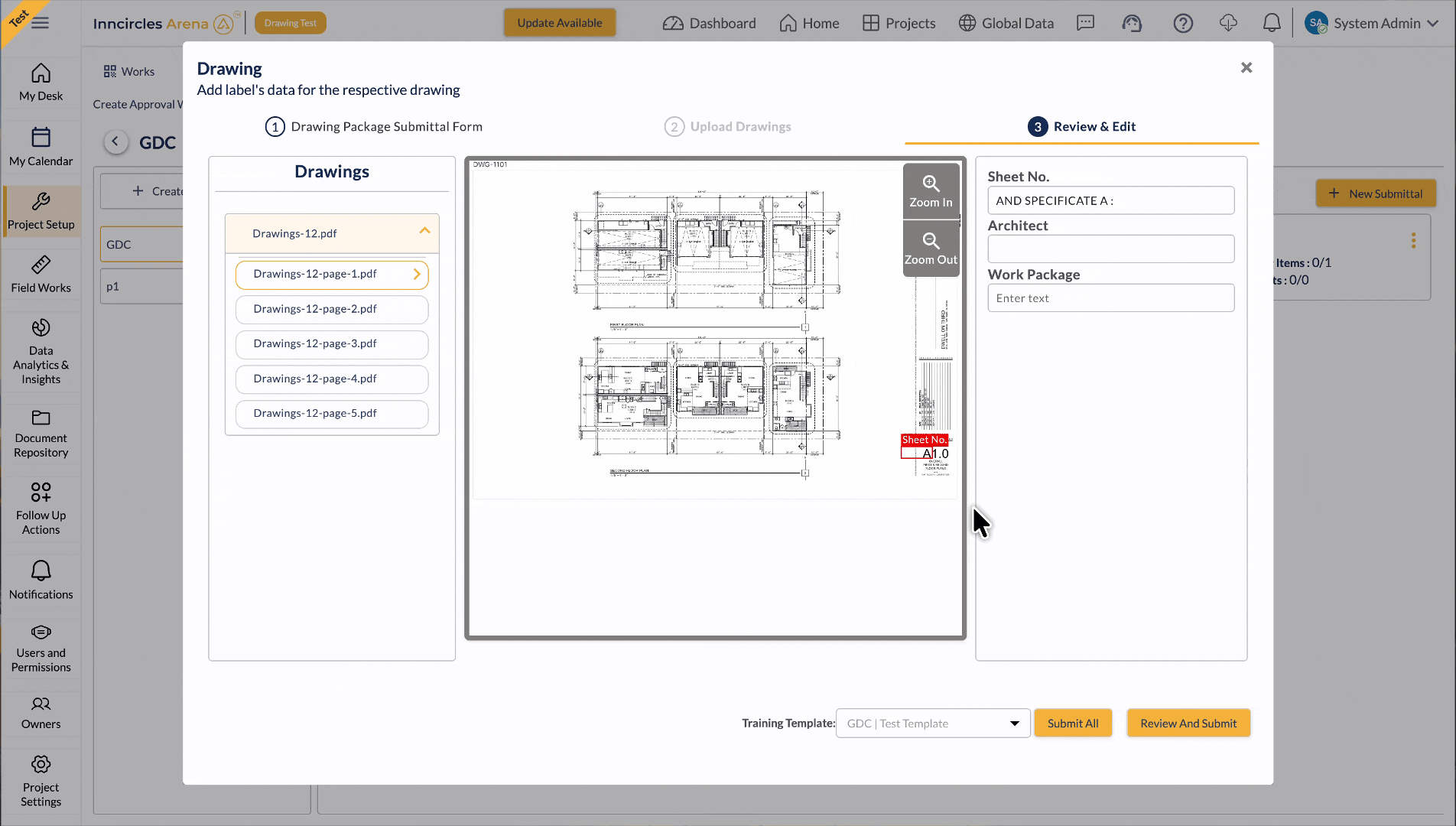 Architect manually rechecking extracted fields